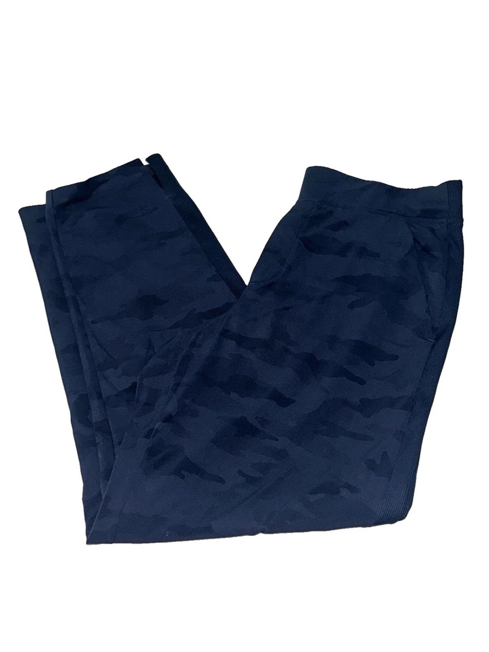 Athleta Women’s 8 Navy Camo Joggers Pockets Athleisure Activewear Gym Lounge - Picture 2 of 10